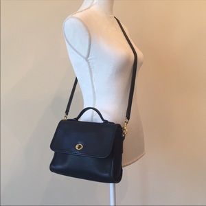 Vintage Black Coach Court Bag